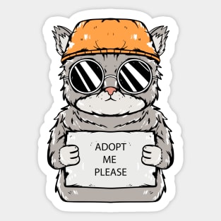 cat adopt me please Sticker